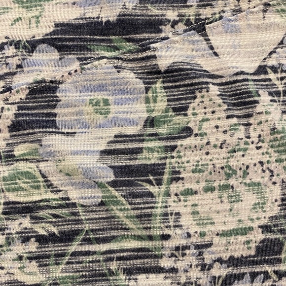Anthropologie Botanical Print Pullover Top Vintage Wash Short-sleeve Size Small - Picture 4 of 14